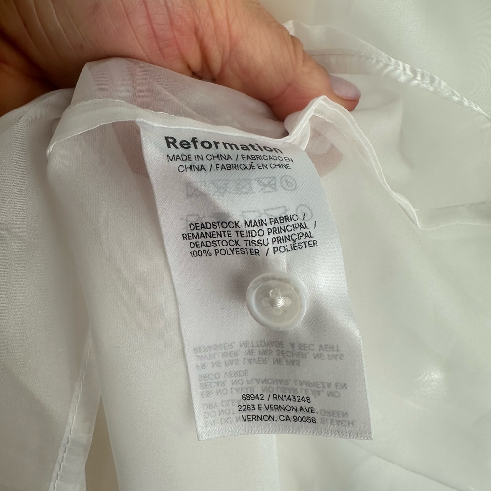 Reformation Vina Dress White Size 12 - Picture 7 of 10